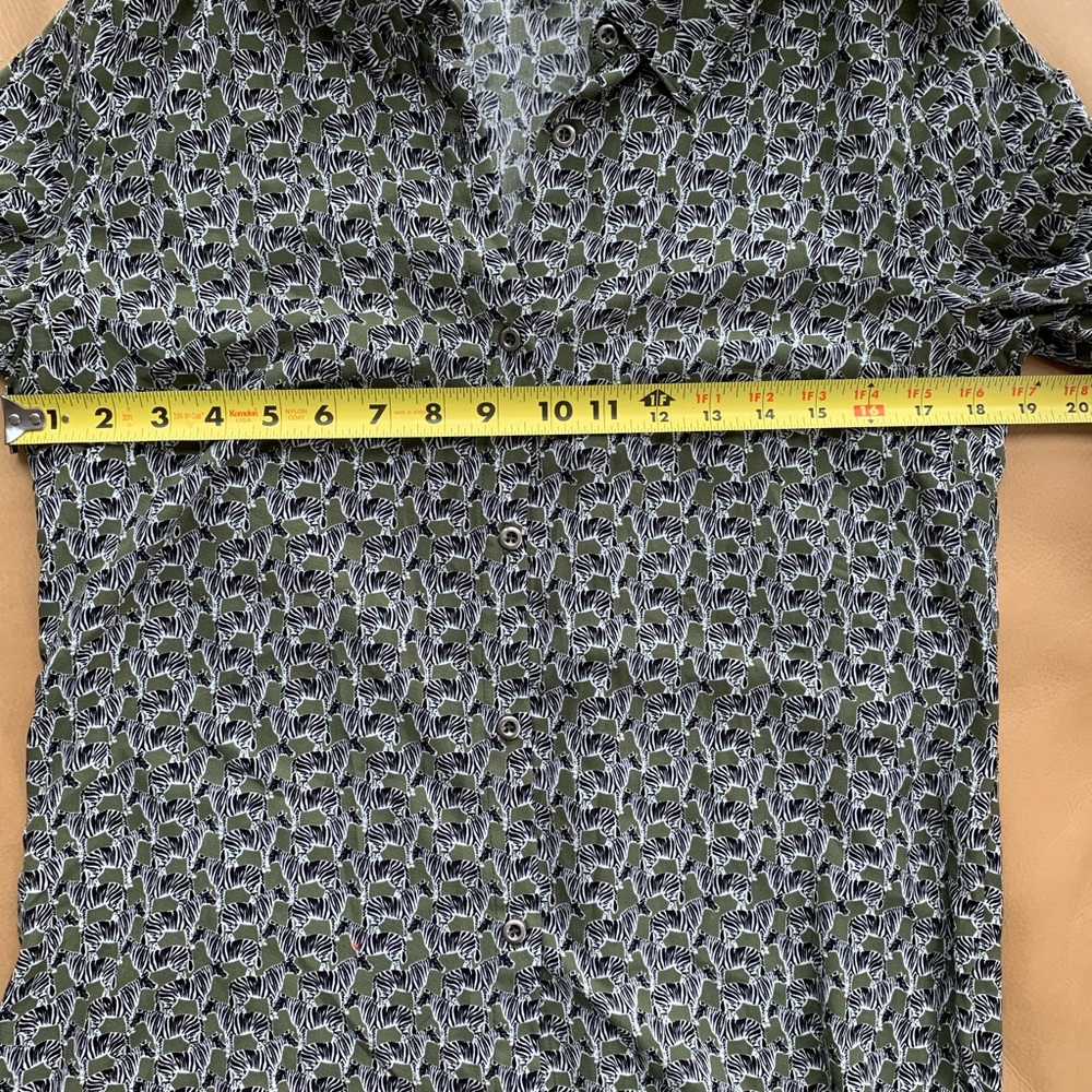Splendid Button Down Blouse With Zebra Design Sz S - image 6